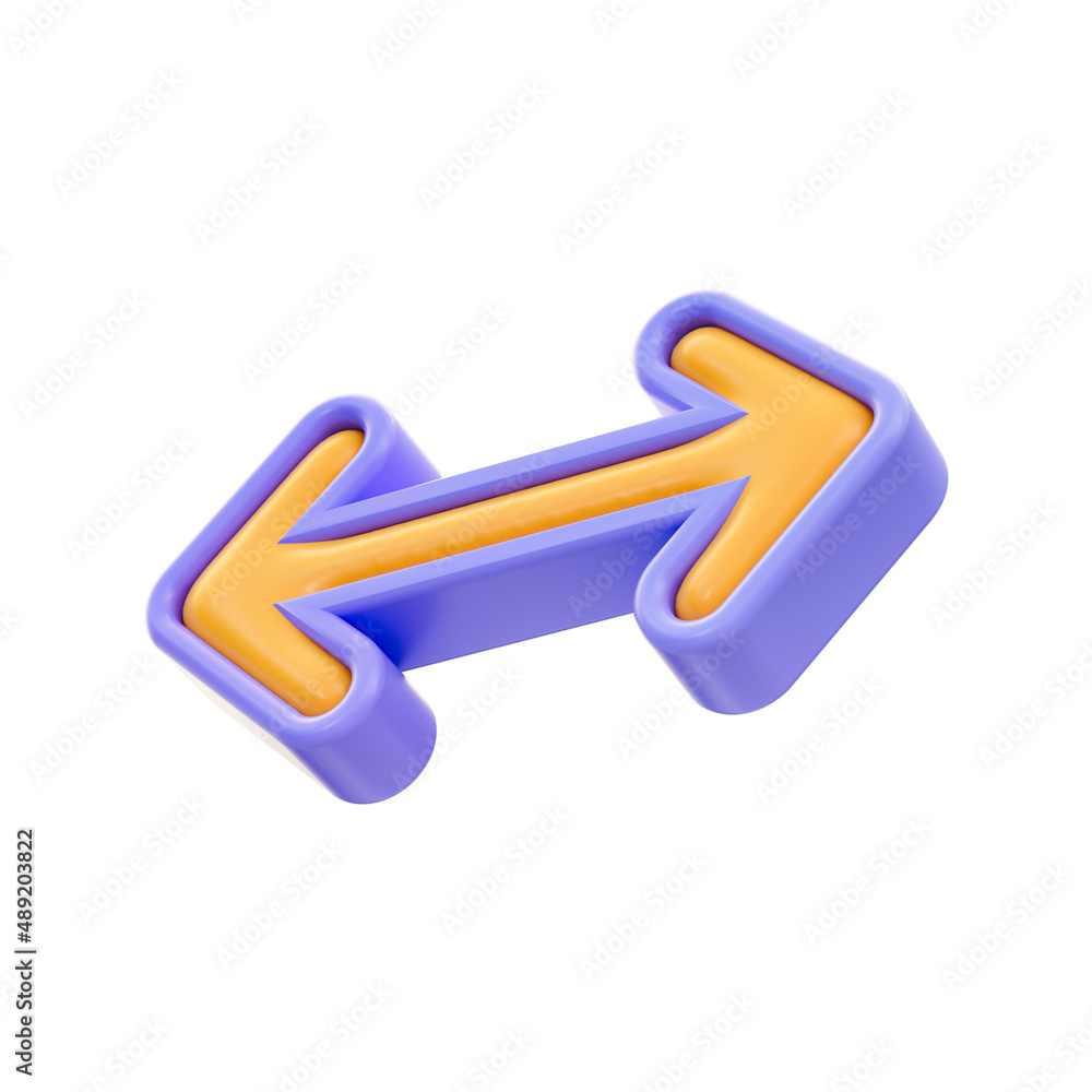 realistic glossy cartoon look arrow left right icon 3d render for left right or back next realistic glossy cartoon look arrow left right icon 3d render for left right or back next