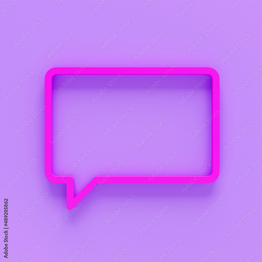 Fototapeta premium Pink Chat icon isolated on pink background. Speech bubbles symbol. Minimalism concept. 3d illustration 3D render.