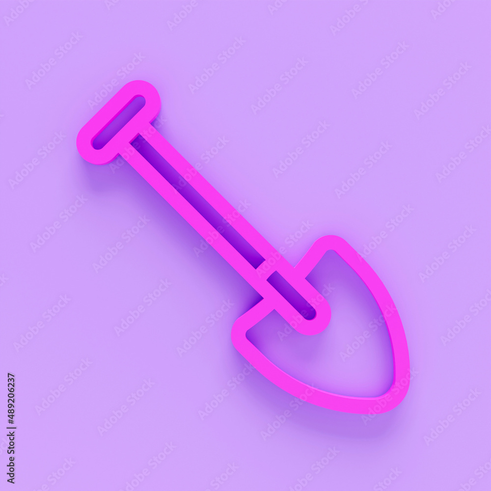 3d render of Showel line icon in trendy style. Stroke pictogram isolated on a colour background.3d illustration of Showel premium outline icon 3d render of Showel line icon in trendy style. Stroke pictogram isolated on a colour background.3d illustration of Showel premium outline icon