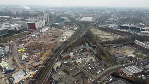 Generic aerial view of Birmingham HS2 railway construction and development works photo