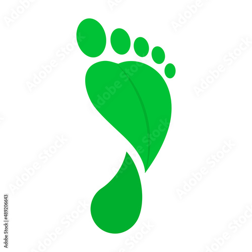 Green footprint icon, net zero, carbon neutral