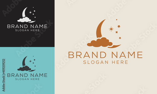 Set of simple moon line icons. Logo for dream, natural moon, mubarak, eid, childhood, moonlight, beach moon. Perfect for web apps and mobile.