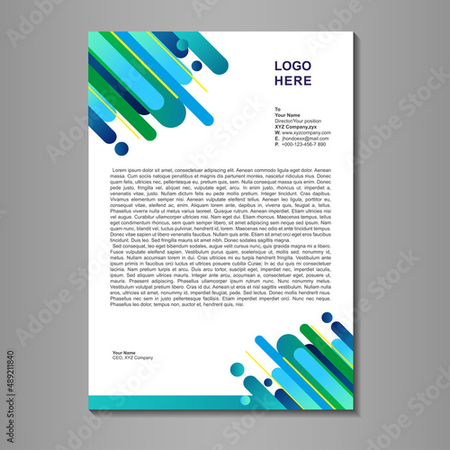 Business letterhead design with lines