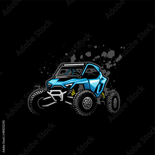 buggy UTV illustration in black background