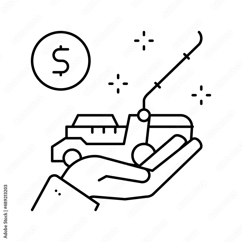 buy lawn mower line icon vector illustration buy lawn mower line icon vector illustration