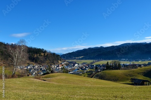View of Gorenja Vas village in Gorenjska, Slovenia