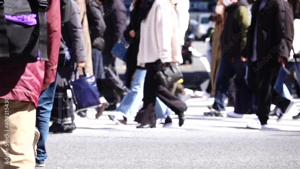 東京 渋谷スクランブル交差点 2022年2月 スローモーション 東京 渋谷スクランブル交差点 2022年2月 スローモーション