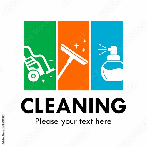 House cleaning logo template illustration.