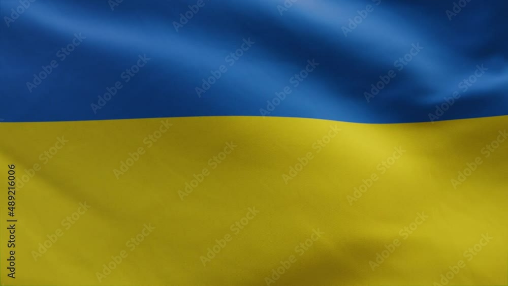 Flag Ukraine fabric waving loop Flag Ukraine fabric waving loop