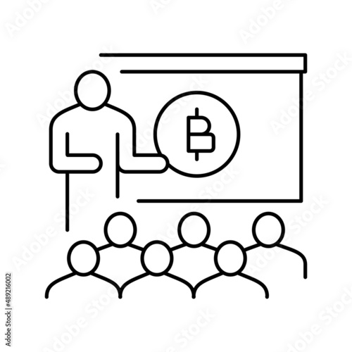 presentation ico line icon vector illustration