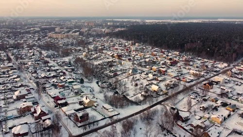 bird's-eye view of the city, panoramic shooting