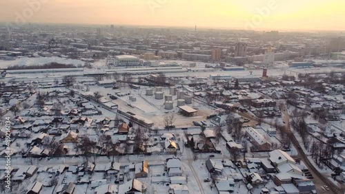 bird's-eye view of the city, panoramic shooting