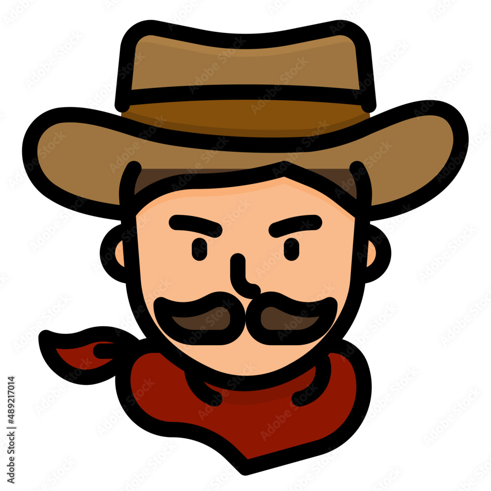 cowboy line icon