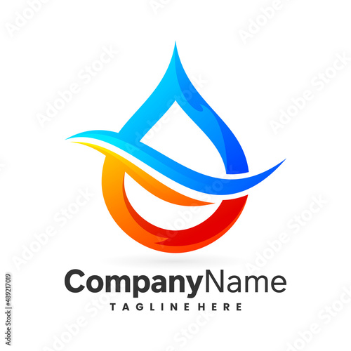 HVAC logo with water drop concept