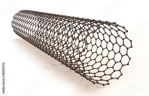 Carbon nanotube, 3D illustration photo