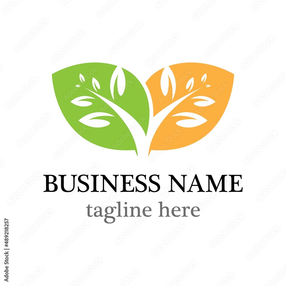 Fototapeta premium Leaf vector logo template