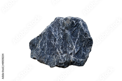 Isolated limestone rock on white background. Stone for construction.