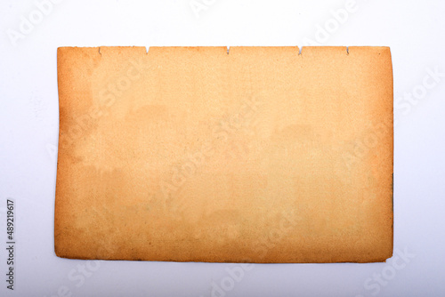 Old wrinkled paper vintage texture isolated on white background
