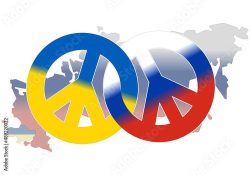 Ukraine-Russia, February 2022, War in Ukraine. Sign of Peace - Russia and Ukraine photo