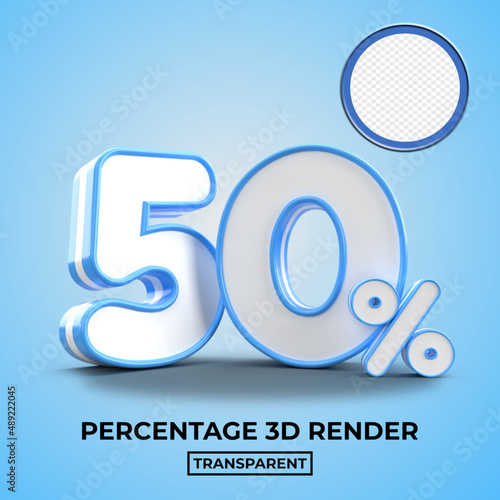 3D 50 percentage for discount sale element blue color
