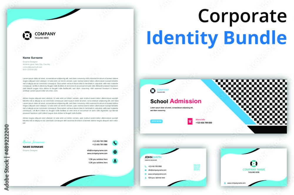 Obraz premium Business brand identity stationery design Premium Vector 