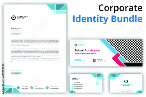 Business brand identity stationery design Premium Vector	