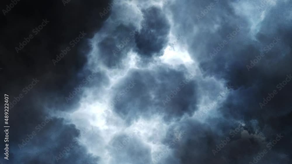 4K Lightning Strike In The Sky. Large Thunderstorm 4K Lightning Strike In The Sky. Large Thunderstorm