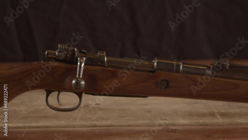 Dolly of bolt lever of old Kar98 Mauser rifle photo