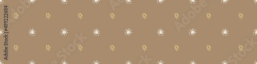 Gender neutral sunshine vector banner . Simple whimsical romantic 2 tone border. Kids nursery wallpaper or scandi all over print. 