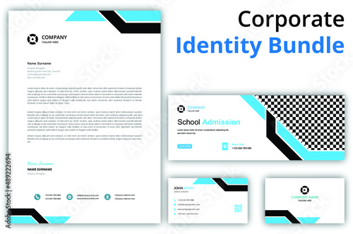 Business brand identity stationery design Premium Vector	