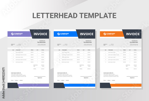 Modern and clean invoice template