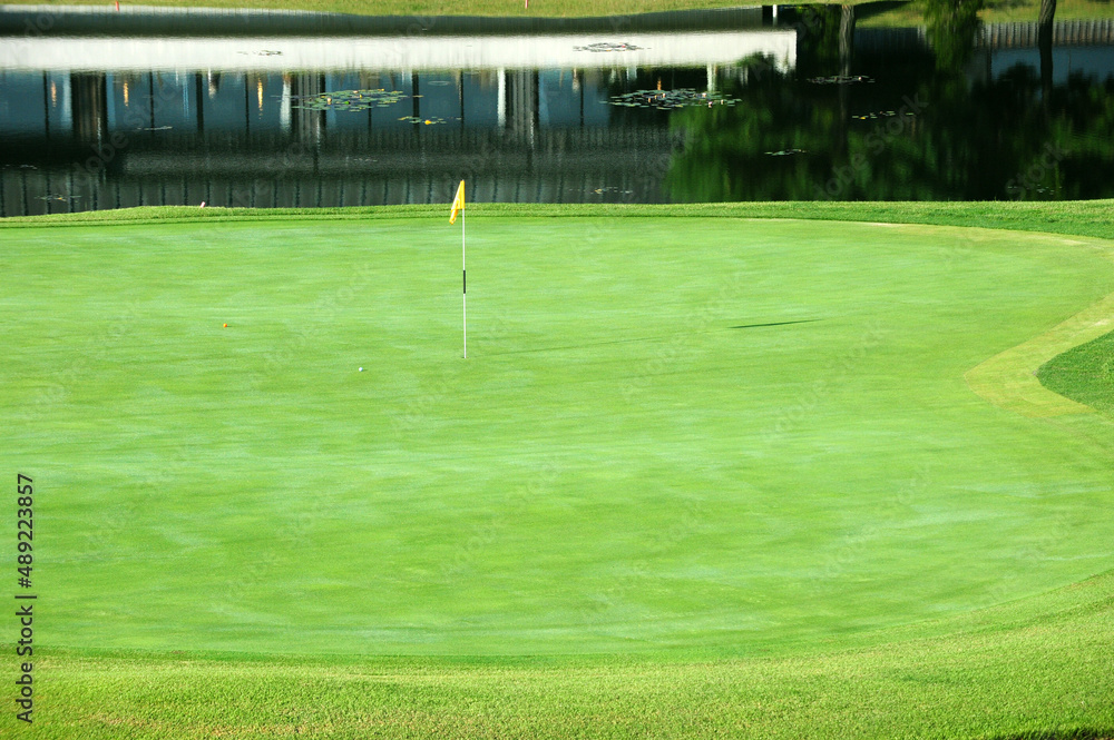 The green of the golf course The green of the golf course