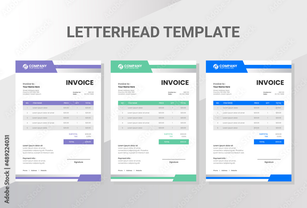 Business company invoice template