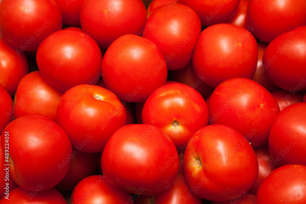 Fresh ripe red tomatoes close-up. Fresh ripe red tomatoes close-up.