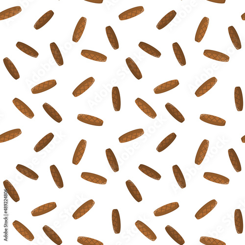 Seamless pattern with hand drawn colored grilled burger patties