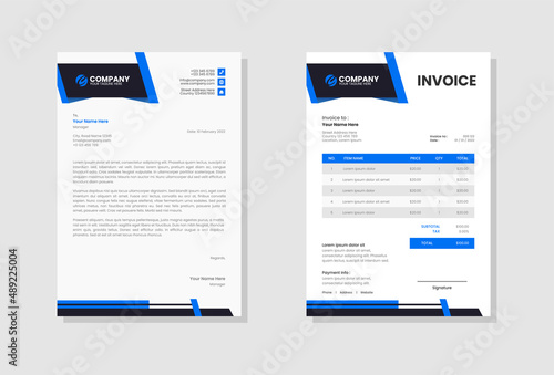 Corporate business letterhead and invoice template
