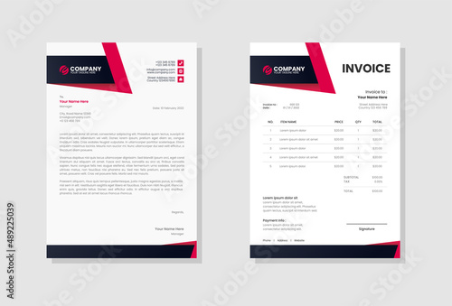 Corporate business letterhead and invoice template