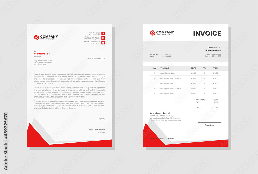 Professional Business stationery letterhead and invoice template Professional Business stationery letterhead and invoice template