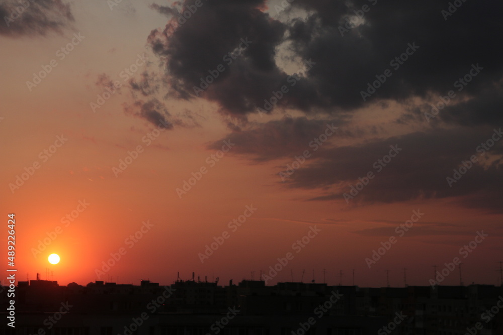 sunset view with clouds