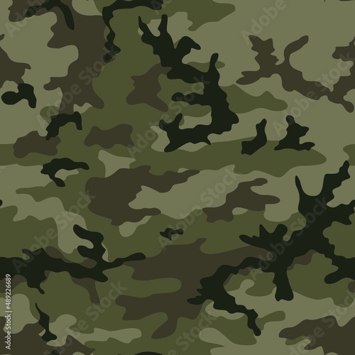 Forest texture vector pattern camouflage, seamless modern urban print, army uniform. EPS