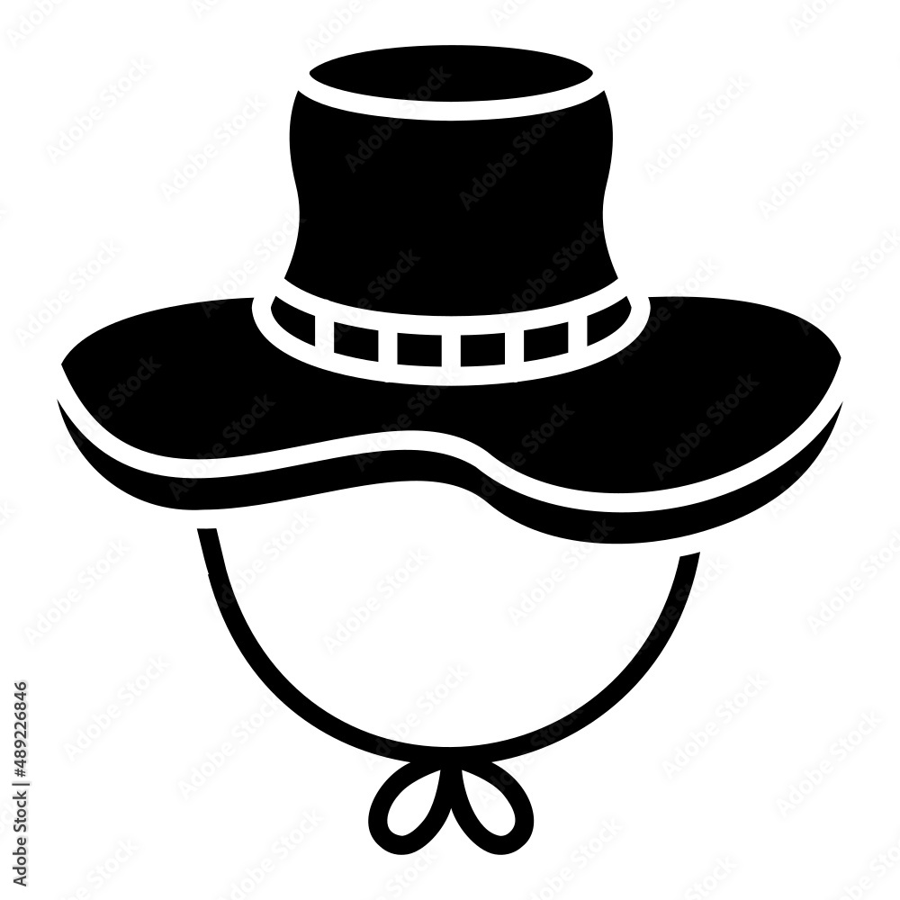 Woman hat glyph icon. Can be used for digital product, presentation, print design and more. Woman hat glyph icon. Can be used for digital product, presentation, print design and more.