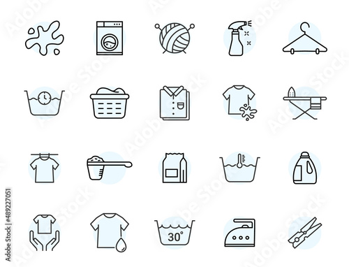 Laundry hand wash spray toilet window house wash bottle. Cleaner service laundry line icon