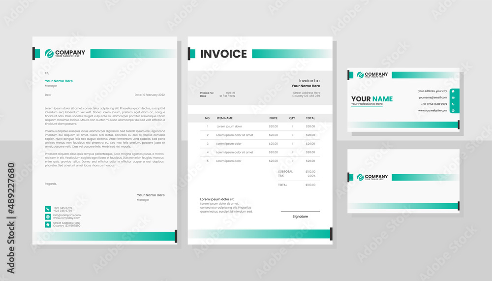 Corporate business stationery pack template