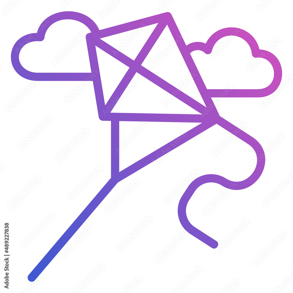 Kite fly line gradient icon. Can be used for digital product, presentation, print design and more. Kite fly line gradient icon. Can be used for digital product, presentation, print design and more.