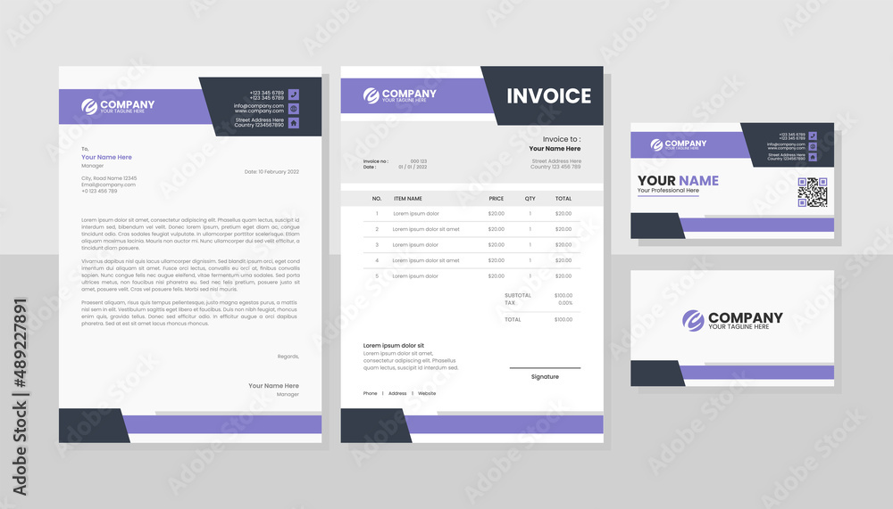 Corporate business stationery pack template