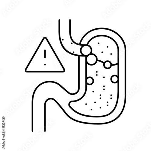 gastric reflux line icon vector illustration