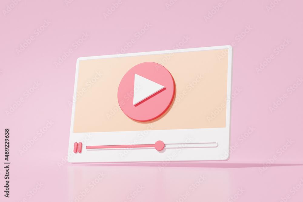 Online multimedia with modern screen playing video floating on pink background, wireless media connection. follow ,banner ,copy space, 3d rendering illustration Online multimedia with modern screen playing video floating on pink background, wireless media connection. follow ,banner ,copy space, 3d rendering illustration