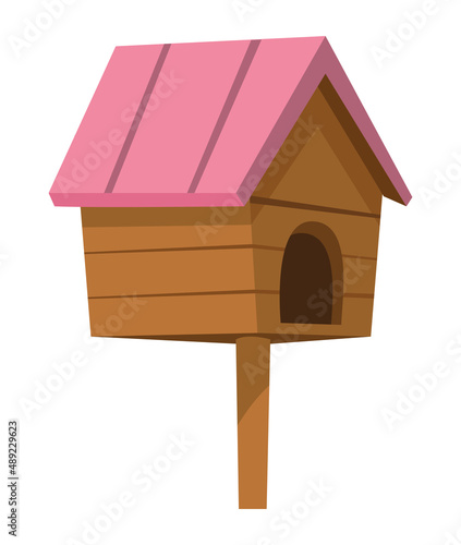 pink wooden housebird