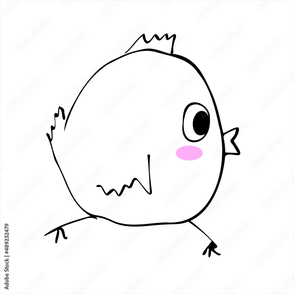 Vector illustration with cute chickens for icons. Vector illustration with cute chickens for icons.
