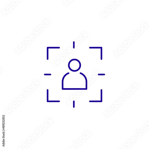 Customer target consumer audience focus line icon. People aim center
